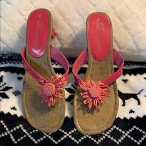 Fuscia sunflower heels